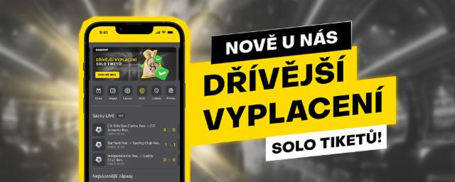 Solo tikety vyplácíme dříve!