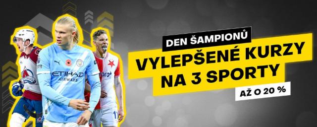 Šampioni přihrávají vyšší výhry!